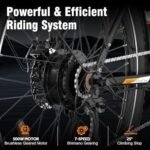 EVERCROSS EK28 28" Electric Bike for Adults, 500W Electric Mountain Bike with 36V 12AH Battery, 60 Miles Range & 20 MPH Ebike, 7 Speeds Electric Bicycle and Removable Li-ion Battery - Image 4