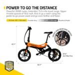 Swagtron Swagcycle EB-7 Elite Plus Folding Electric Bike with Removable Battery, Orange/Black, 16" Wheels, 7-Speed - Image 2