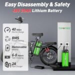T1/Z1 Electric Bike for Adults, 16''/14'' Folding Ebike, Electric Bicycle with 48V 20Ah Removable Battery,25/30MPH City Commuter Electric Bike, 40Miles Range 200/330lbs Load - Image 3