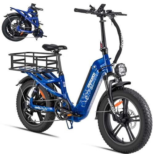 Version 1.0.0 FREESKY 1200W Motor 48V 20Ah Battery with Samsung Cells Full Suspension,32 MPH Step-Thru Folding Electric Bike for Adults, 20'' Fat Tire Dual Hydraulic Brakes Electric Bicycle with Rear Basket - Image 1