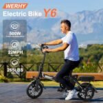 Y6 Electric Bike for Adults 750W Peak Motor, 22 mph Folding Ebike, 14" Adults Electric Bicycles, 499.2Wh Battery, 28 Miles Range, Mini E Bikes for Adults and Teens - Image 2
