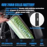 Eahora P5 Plus (Upgraded) Electric Bike Peak 1000W Electric Mountain Bike 48V 20Ah Large Capacity Battery 24 * 4.0 Fat Tire Electric Bike 32MPH Full Suspension Electric Bike Color Intelligent Display - Image 3