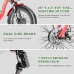 20" 24" 26" 3 Wheel Electric Bike for Senior, 350W/500W Adults Electric Tricycle Trike, Three Wheel Ebike E Bicycle with Removable Battery, Motorized Trike with Basket for Women Men - Image 6