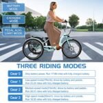 DoCred Electric Tricycle for Adults, 7 Speeds 3 Wheel Electric Bike with 36V Removable Battery for Men Women Senior, 350W Adult Electric Cruiser Tricycle Trike with Large Basket - Image 6