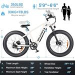 Electric Bike for Adults, 26" x 4.0 Fat Tire Electric Bicycles with 48V & 17.5AH Removable Battery, 1450W Peak Powerful Motor Ebike, 32MPH Max Speed Electric Mountain Bike with 7-Speed - Image 5
