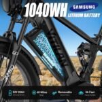 VITILAN T7 PRO 1600W Peak Electric Bike for Adults Fat Tire Ebike, 52V 20AH Removable Battery Max Range 80Miles & 35MPH, 26 Inch Mountain Electric Bicycle with Full Suspension - Image 3