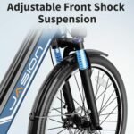 Jasion Roamer Electric Bike for Adults 1200W Peak Motor 528WH Removable Battery,up to 60miles 28MPH City Cruiser Ebike,26'' Commuter E Bike, 7-Speed Gears and Front Suspension Bicycles - Image 5