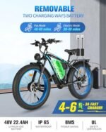 Electric Bike for Adults, Dual Motor 2000W AWD 48V 22.4Ah 35MPH Ebike, Electric Bicycle with 26" Fat Tire MTB 21 Speed Front Suspension Dual Hydraulic Disc Brakes - Image 3