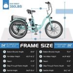 MOONCOOL Electric Tricycle for Adults, 350W 36V Electric Trike Motorized Three Wheel Electric Bicycle, 7 Speeds 3 Wheels Adult Electric Tricycle with Large Basket - Image 5