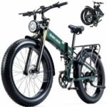 Electric Bike 30MPH Fold Ebike - 48V 20AH 1000W Electric Bicycle Mountain E Bike Motor,70 Miles Long Range 26 * 4 inch Fat Tire e Bike with Dual Suspension