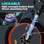 Electric Bike for Adults,2000W Electric Bicycles 52V 23AH, 26"x 4"Fat Tire Electric Mountain Bike Dual Motor Up to 35MPH, 21-Speed Front Shock Absorption Ebike - Image 5