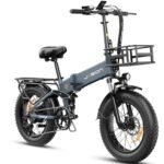 Jasion X-Hunter Electric Bike for Adults,1400W Peak Motor 30MPH Max Speed 624WH Removable Battery, Full Suspension System Design 20‘’*4.0 Fat Tire Foldable Ebike 7-Speed Bicycles,with Basket