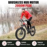 Naisian Electric Bike for Adults,2000w Dual Brushless Motor,37MPH Top Speed,Max 75 Miles,26" x 4.0 Fat Tire, 48V/17.5Ah Removable Battery,LCD Display,7 Speed - Image 3