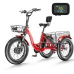 MOPHOTO Electric Trike, 7 Speeds Electric Tricycle for Adult, 350W 36V 3 Wheel Electric Bikes, Motorized Tricycle Adult Electric Three Wheels Bicycle for Senior