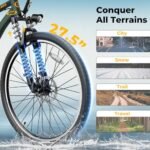 Jasion EB5 Plus Electric Bike, 480 WH Removeable Battery, 750W Peak Motor Electric Mountain Bike, 20MPH Ebike for Adults with Front Fork Suspension - Image 5