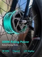 EMOJO Fully Assembled Caddy Pro 500W 20 x 4.0 Inch Fat Tire Electric Tricycle for Adults Hydraulic Disk Brakes Ebike Trike 7 Speed Pedal Assist 3 Wheel Electric Bike with 48V 15.6Ah Battery (Red) - Image 3