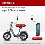 E-Flow, 750W Folding Electric Bike Adults, Up to 90Miles Motor Ebike, 48V 20Ah BAFANG Battery, 20’’x4.0 Fat Tire 28MPH Step-Thru Bicycle for City Commuter, Snow, Beach, Mountain etc - Image 4