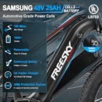 1800W Electric Bike for Adults, 48V 25Ah Samsung Cells Battery Max Range 105Miles & 35MPH Electric Bicycle, 26''×4.0" Fat Tire Ebike, Full Suspension Off Road Beach Commute Mountain E-Bike, UL 2849 - Image 3