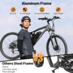 Race Electric Bike for Adults Ebike,Peak 750W Brushless Motor,Removable Battery,Commuting Electric Mountain Bike,Up to 22MPH 7-Speed Electric Bicycle with Fork Suspension,27GF - Image 6