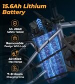 NAVIC CB6PRO Electric Bike for Adults, 750W Peak Power Folding Ebike, 22Mph Max Speed, 749Wh Removable Battery, 14" Adults Electric Bicycle, Max 40Miles Long Range, Mini E Bikes - Image 3