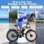 Electric Bike for Adults Dual Motor 2000W,Ebike for Adults with 20AH Removable Battery, E Bike for Adults with 21 Speed Gear,26"X4"inch Fat Tire Electric Bicycle 30+ MPH,UL Certified - Image 5