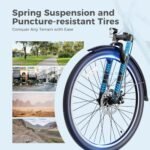 Jasion CB1 Electric Bike for Adults, 1000W Motor Peak Ebike, 450Wh Removeable Battery, 26'' City Cruiser Bicycle, 22 MPH Commuter Women Ebike, 7-Speed Gear - Image 4