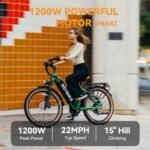 Heybike Cityrun Electric Bike, 1000W Motor Peak City Cruiser Ebike, 48V 15Ah(720Wh) Battery, 60 Miles, Step-Thru Electric Bicycle with APP Control, 3H Fast Charging, Commuter Electric Bike for Adults - Image 6