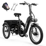 Triker Electric Bike, Peak 750W Brushless Motor Folding Trike Ebike, 720Wh Removable Battery, Step-Thru 3 Wheel Electric Bicycle, Up to 65 Miles, 20X3.0 Tire Tricycle for Adults