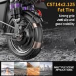 Folding Electric Bike, Peak 600W Motor Folding Electric Bicycle Up to 25MPH 30Miles City Folding Ebike with 48V/13A Large Capacity Removable Battery and LCD Display - Image 5