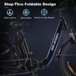 Electric Bike for Adults, 1200W Peak 30MPH Electric City Cruiser Bicycle, 26" x 3.0 Fat Tire Step-Thru Ebike with 48V 16AH/14.5AH Removable Battery, 7-Speed Folding Electric Commuter Bike - Image 5