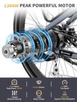 Electric Bike for Adults 1300W Peak Motor 48V 20AH SAMSUNG Battery 32MPH 80Miles Range 27.5'' Step-Thru Ebike with Torque Sensor, Anti-Theft Alarm, Hydraulic Brake, UL 2849 Certified Electric Bicycle - Image 2