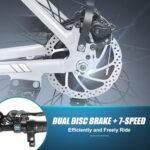 ANCHEER Electric Bike for Adults, 500W Peak Motor Step-Thru Cruiser Bike with 48V/10.4AH Battery, 3.5H Fast Charge, Up to 60 Miles, 7-Speed, 26" City Commuter Ebike for Adults - Image 7