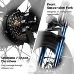 SOHAMO H3 Electric Bike for Adults, 1100W Brushless Motor Foldable Ebike 28mph, 48V 15/20AH Battery, 40/60Miles Range Folding E-Bike w/Dual Suspension Electric Bicycle for Road Sand Snow Mountain - Image 4