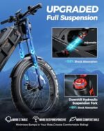 eAhora Romeo Pro(2024 Upgrades) Peak 1600W Electirc Bike for Adults 48V 60Ah 120+ Miles Long Range Electric Bike, 26"*4.0 Fat Tire Electric Mountain Bicycle Full Suspension Ebike with APP Control - Image 5