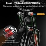 Electric Bike for Adults, 2000W Peak Motor with Removable 48V 25AH Battery, 20"x4.0" Fat Tires 35MPH Ebike, Dual Hydraulic Suspension Electric Bicycle for Commuting All-Terrain Off-Road - Image 5