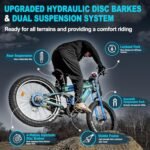 FREESKY 2024 Upgraded Dual Battery 48V 35AH 2000W Motor 80-155 Miles Long Range Electric Bike for Adults 38MPH+ 26" Fat Tire Full Suspension EBike with Dual Hydraulic Brakes - Image 4