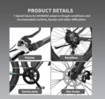 aostirmotor 500W Electric Bike for Adults 26"×4" Fat Tire Electric Bike 36V 13AH Removable Lithium Battery Adult Electric Bicycles, 28MPH E Bike for Adults, Shimano 7 Speed Electric Mountain Bike - Image 2