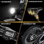 EUYBIKE1000W Folding Electric Bike for Adults,30mph Max Speed, 15AH Removable Battery Ebike, 20" 3 Fat Tire Electric Mountain E Bike with 7-Speed,Adult Electric Bicycles for Commute Beach Snow - Image 4