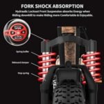 aostirmotor 1500W Electric Bike for Adults,Max Speed 31MPH Electric Mountain Bike,48V15Ah Removable Battery,26" Fat tire Electric Bicycles,with Dual Shock Absorber,Shimano 7 Speed - Image 4