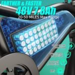 ANCHEER Folding Electric Bike for Adults, 374Wh Ebike, 20MPH Electric Bikes, 14" Foldable Electric Bicycle, 20-50 Miles Electric Bikes, E Bike, LCD Display, Dual Suspension, UL 2849 Certification - Image 3