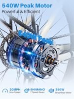 Seeker 26" Electric Bike for Adults with Peak 500W Brushless Motor, 35Miles 324WH Removable Battery 20MPH Commuting Electric Mountain Bike, UL 2849 Certified, Front Fork Suspension - Image 2