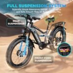 Electric Bike for Adults, Peak 1500W/3000W Single/Dual Motor, up to 35-38 MPH and 90 Miles Range, 1196Wh Battery, 26" x 4.0" Fat Tire Full Suspension 7 Speed Adult Electric Bicycles for Commute - Image 5