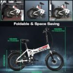 Vivi Electric Bike, 20" Folding Electric Bike Peak 750W Ebikes for Adults, 21.7MPH Foldable Ebike Electric Bicycle with 48V Removable Battery, 7 Speed Commuter Ebike Cruise Control, UL 2849 Certified - Image 6
