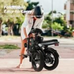 SOHAMO A3 Electric Bike for Adults, 400W Brushless Motor Foldable Mini Ebike with 22mph, 48V 12/16AH Multi-Shock Absorption 14" Small Electric Bicycles for Road Cruiser Cargo Pedal Assist - Image 6