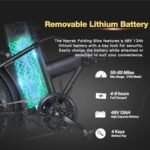 Fat Tire Folding Electric Bike, 48V & 624Wh Lithium Removable Battery, Peak 1100W Brushless Motor, Max Speed 28Mph, M5 Large LCD Display, Suspension, Step-Over/Thru Frame - Image 6