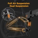 Jasion X-Hunter Electric Bike for Adults,1400W Peak Motor 30MPH Max Speed,48V 13AH Removable Battery, Full Suspension System Design,20''*4.0 Fat Tire Foldable Ebike 7-Speed Bicycles - Image 3