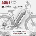 Himiway Cruiser Electric Bike, 750W 50 Miles 48V 15Ah Battery 26"x4" Fat Tire,25MPH Top Speed, 7 Speed, 350LBS Payload,UL Certified - Image 6