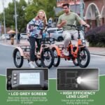 Electric Bike for Adults, Folding Electric Bike Electric Trike, 20'' Fat Tire Electric Tricycle, 500W 48V Electric Bikes, Motorized Tricycle Adult Electric Three Wheels Bicycle - Image 6