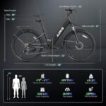 C1 Electric Bike for Adults with 1000W Motor Peak,499Wh Removable Battery Max 68 Miles 28MPH,26" Step-Thru Electric Commuter Bike with 7-Speed and Full Suspension. - Image 6
