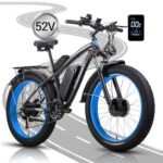 Electric Bike for Adults 2000W Peak 3000W Dual Motor E Bike with 52V 23Ah Battery 36.8MPH 7 Speed Ebike, 26"x4" All Terrain Fat Tire Electric Bicycle with Front Fork Suspension